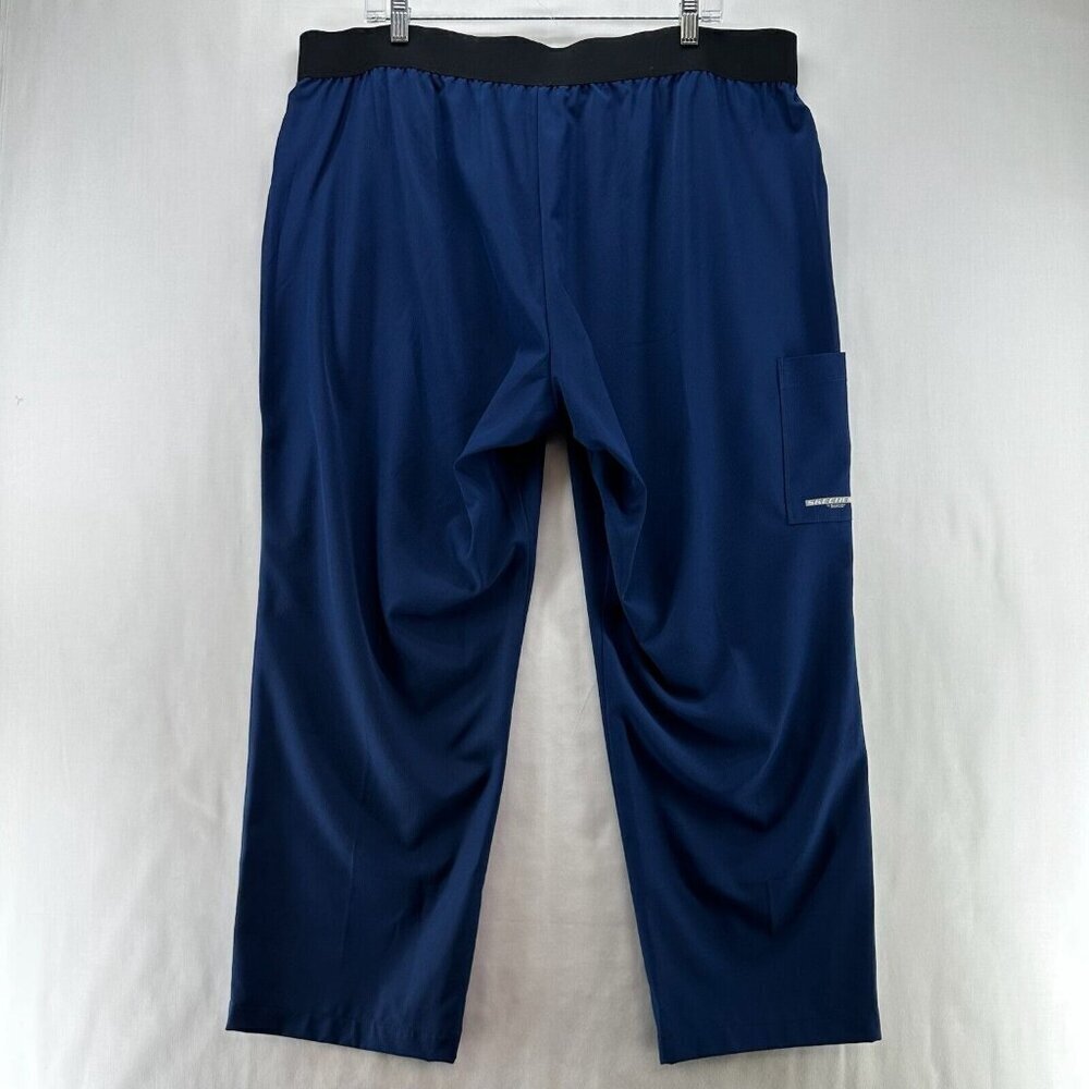 SKECHERS By Barco Scrub Pants Womens Size 3XL Breeze 3-Pocket Stretch Cargo Blue - Picture 2 of 10